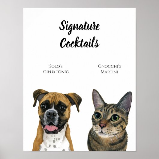 Poster Symbole pour les réceptions de mariage pour chiens (Devant)