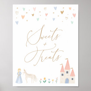 Poster Symbole Princess Birthday Party Sweets and Traitem
