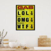 Poster Symbole Prix du gaz drôle (Cuisine)
