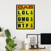 Poster Symbole Prix du gaz drôle (Bureau à domicile)