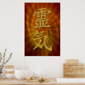 Poster SYMBOLE REIKI or + brillance (Cuisine)