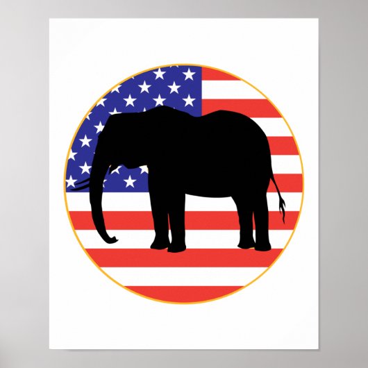 Poster symbole républicain design d'éléphant (Devant)