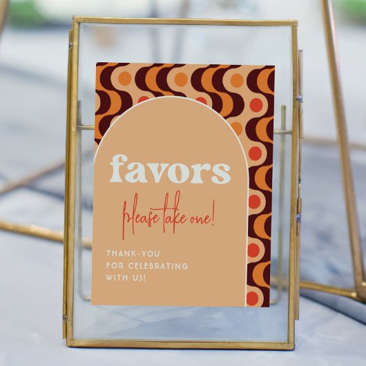 Poster Symbole Retro Arch Orange Wedding Favors