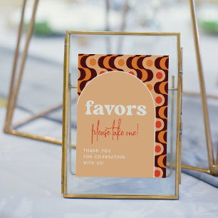 Poster Symbole Retro Arch Orange Wedding Favors