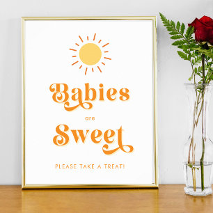 Poster Symbole Retro Boho Sun Baby are Sweet Treat Favor