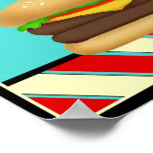 Poster Symbole rétro Cheeseburger (Coin)