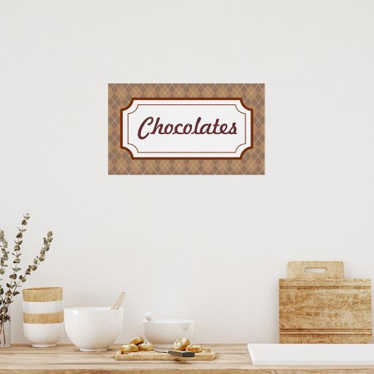 Poster Symbole rétro Chocolates (Cuisine)