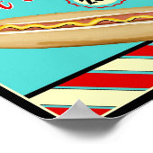 Poster Symbole rétro Hot Dog (Coin)