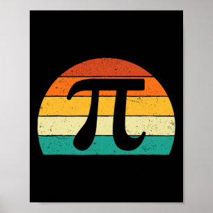 Poster Symbole Rétro Pi - Math Lover Science Pi Day