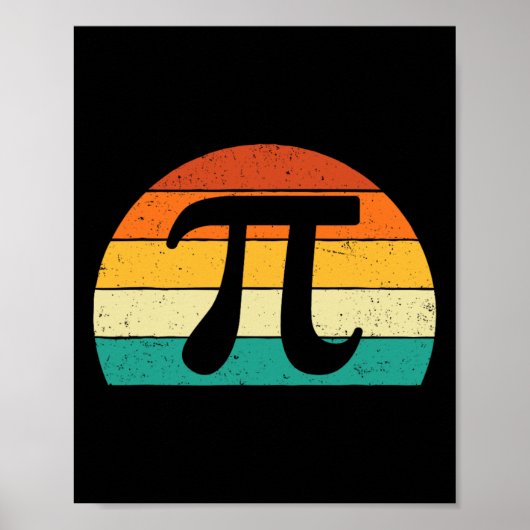 Poster Symbole Rétro Pi - Math Lover Science Pi Day (Devant)