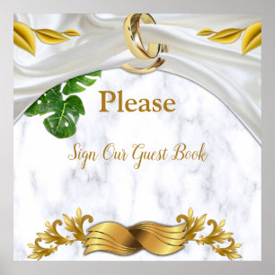 Poster Symbole romantique du Mariage Tropical