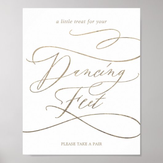 Poster Symbole romantique Gold Calligraphie Pied de danse (Devant)