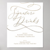 Poster Symbole romantique Gold Calligraphy Signature Bois (Devant)