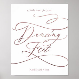 Poster Symbole romantique Rose Gold Calligraphie Pied de 