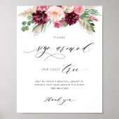 Poster Symbole rose Bourgogne Autour De Notre Symbole Arb (Devant)