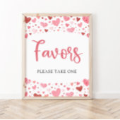 Poster Symbole rose Coeurs rouges Saint-Valentin Baby sho