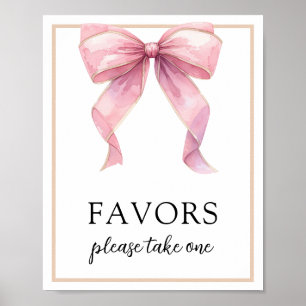 Poster Symbole Rose Coquette Bow Faveurs