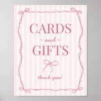 Symbole rose Coquette Bow Pastel Cartes et Cadeaux