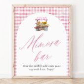 Poster Symbole rose En vichy frais du marché Mimosa