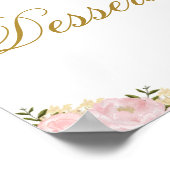 Poster Symbole Rose Floral Dessert Mariage Faveur Douche (Coin)