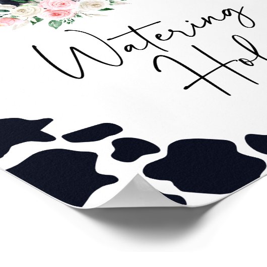 Poster Symbole rose Floral Vache Anniversaire Trou d'arro (Coin)