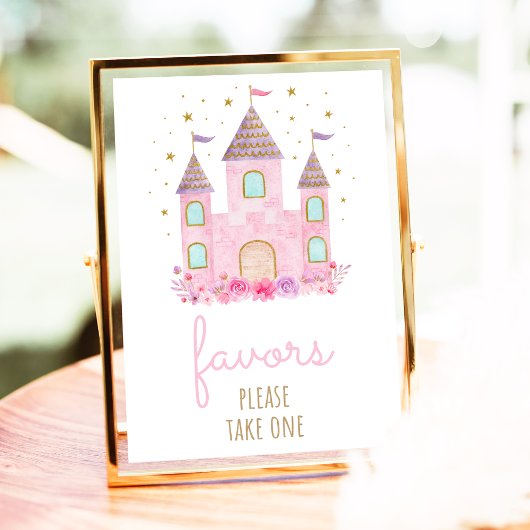 Poster Symbole Rose Gold Princess Castle Anniversaire des