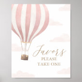 Poster Symbole Rose Hot Air Balloon Anniversaire Faveurs (Devant)