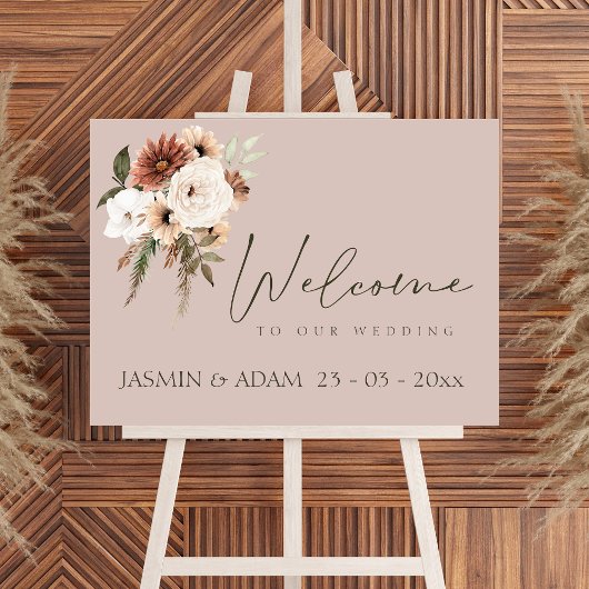 Poster SYMBOLE Rose OR ET Mariage Floral vert moderne