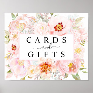 Poster Symbole rose Peony Blush Pink Cartes & Cadeaux