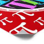 Poster Symbole rouge et blanc Crimson Pi (Coin)