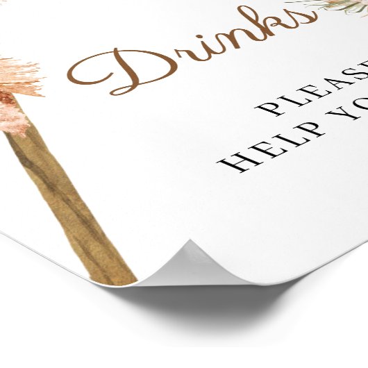 Poster SYMBOLE ROUGE Séché Palm Pampas Herbe Pampas (Coin)