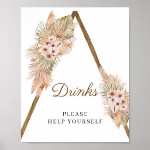 Poster SYMBOLE ROUGE Séché Palm Pampas Herbe Pampas