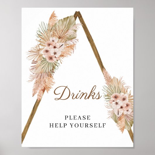 Poster SYMBOLE ROUGE Séché Palm Pampas Herbe Pampas (Devant)