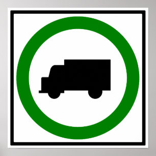 Poster Symbole routier autorisé pour le trafic routier