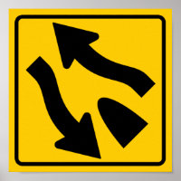 Symbole routier de fin divisée