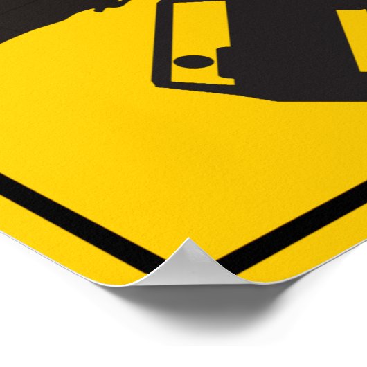 POSTER SYMBOLE ROUTIER DE LA ZONE VACHE EN CHUTE (Coin)