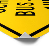 Poster Symbole routier de l'arrêt de bus scolaire (Coin)