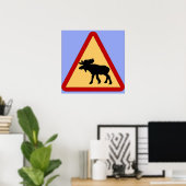 Poster Symbole routier de l'orignal (Elk) (Bureau à domicile)