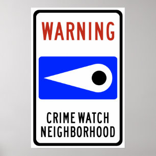 Poster Symbole routier du quartier de Crime Watch