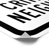 Poster Symbole routier du quartier de Crime Watch (Coin)