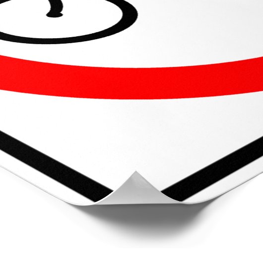 Poster Symbole routier interdit de circulation à bicyclet (Coin)