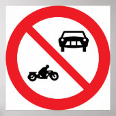 Poster Symbole routier sans véhicules (Devant)