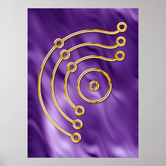Poster Symbole RUNA / OR, ondes lila (Devant)