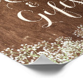 Poster Symbole Rustic Wood Baby's Breath Wedding Cartes C (Coin)