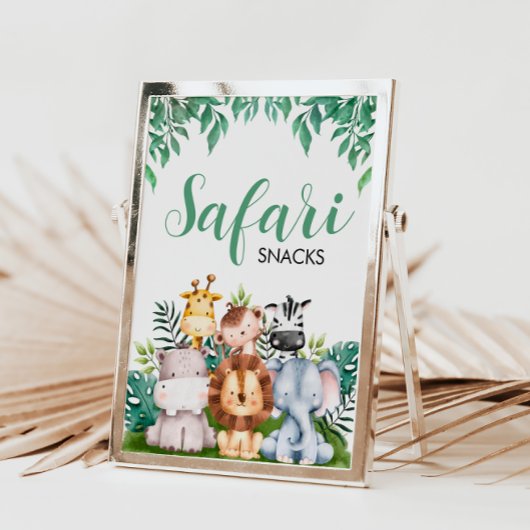 Poster Symbole Safari Animaux Snacks | Anniversaire sauva