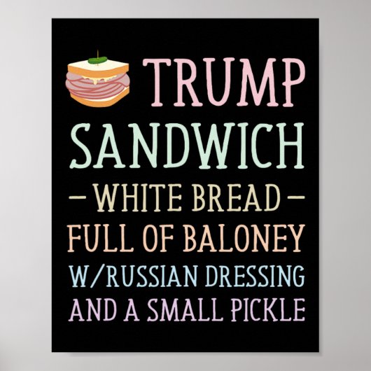 Poster SYMBOLE sandwich Trump Drôle (Devant)