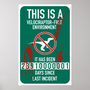 Poster Symbole sans accident de vélociraptor (répandu dan