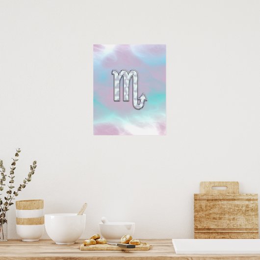 Poster Symbole Scorpio Zodiac en style perle (Cuisine)