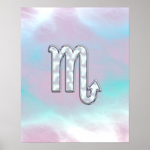 Poster Symbole Scorpio Zodiac en style perle