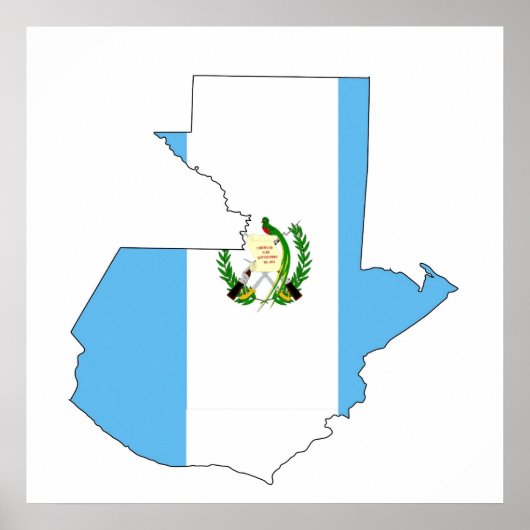 Poster symbole silhouette du drapeau du pays du guatemala (Devant)